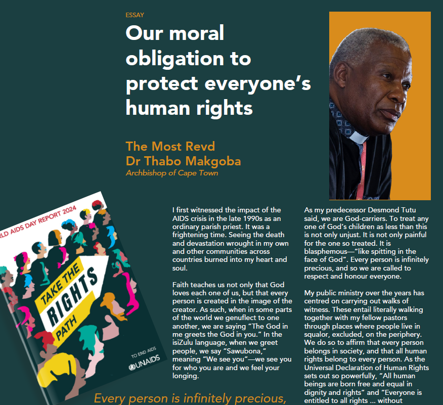 Take the Rights Path to end Aids – Anglican Diocese of Cape Town